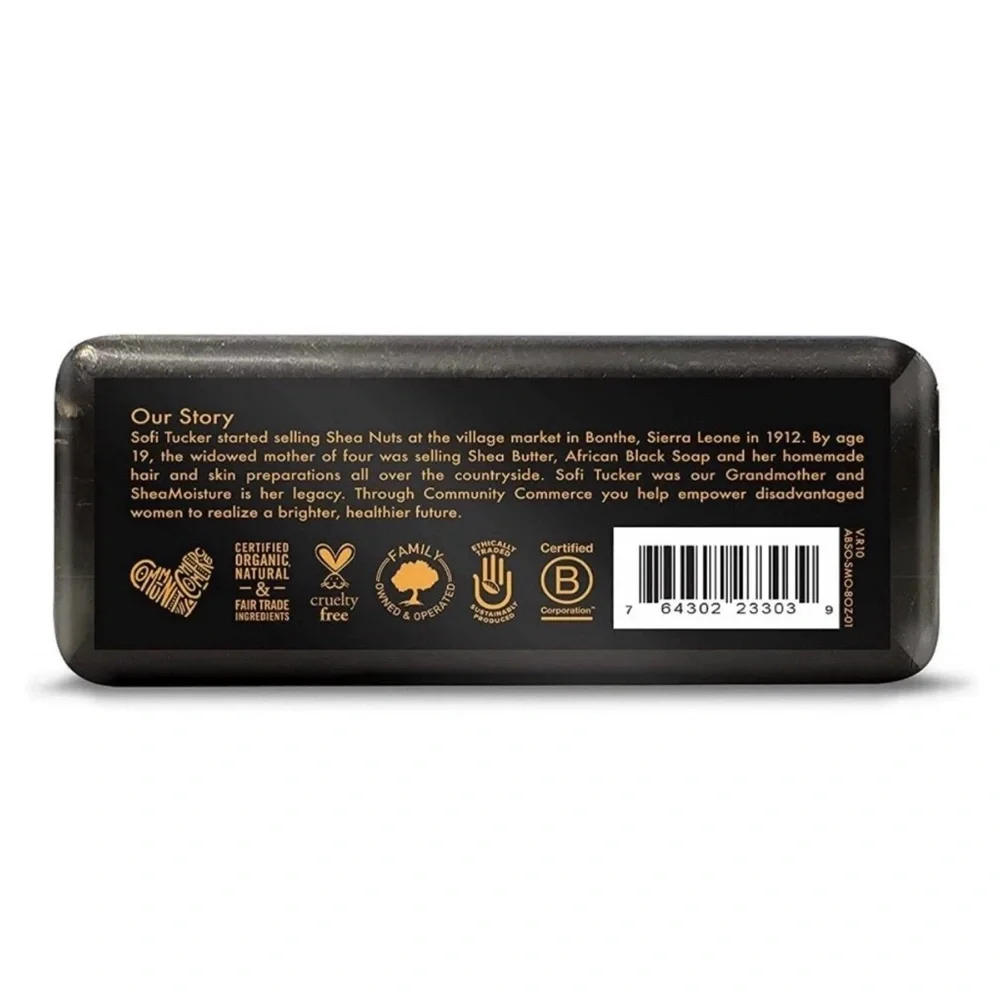 New Shea Moisture African Black Soap Bar Acne Prone & Troubled Skin